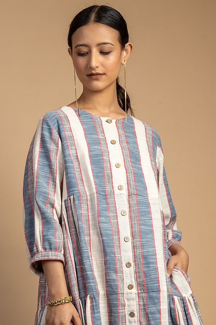 Multi-Coloured Upcycled Cotton Summer Dress by Doodlage at Pernia's Pop Up Shop