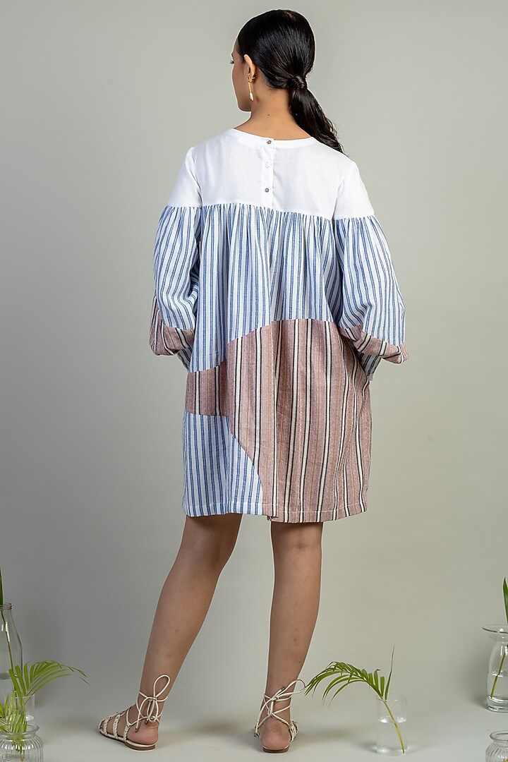 Multi-Coloured Upcycled Cotton Gathered Summer Dress by Doodlage at Pernia's Pop Up Shop