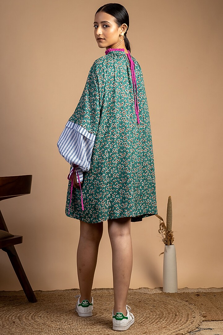 Green Floral Printed Summer Dress by Doodlage at Pernia's Pop Up Shop