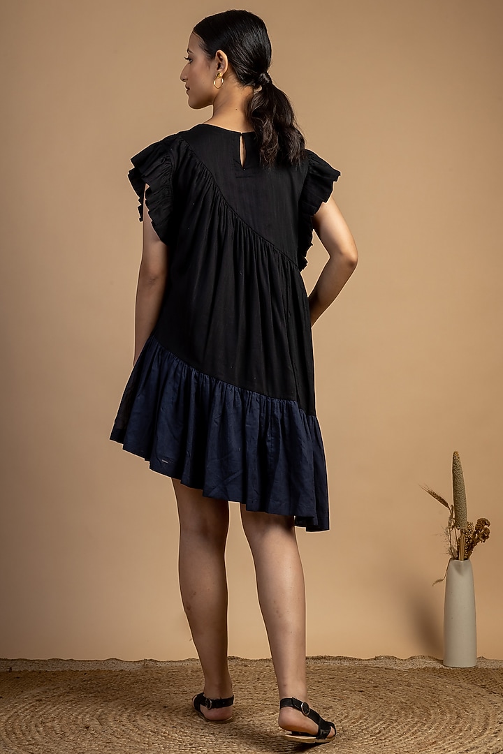 Black & Blue Upcycled Cotton Summer Dress by Doodlage at Pernia's Pop Up Shop