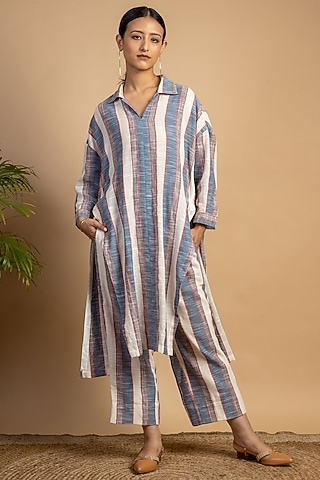 Multi-Coloured Upcycled Cotton Tunic by Doodlage