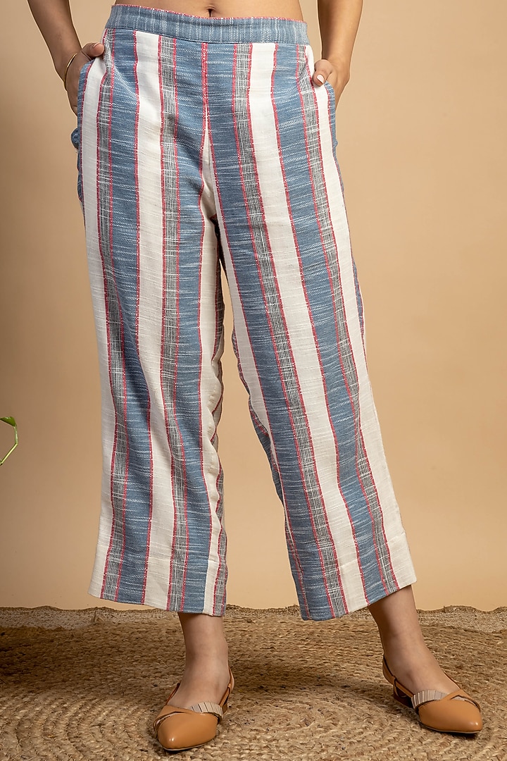 Multi-Coloured Upcycled Cotton Pants by Doodlage at Pernia's Pop Up Shop