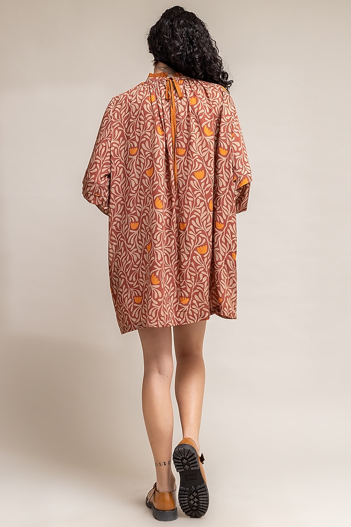 Rust Printed Summer Dress by Doodlage at Pernia's Pop Up Shop