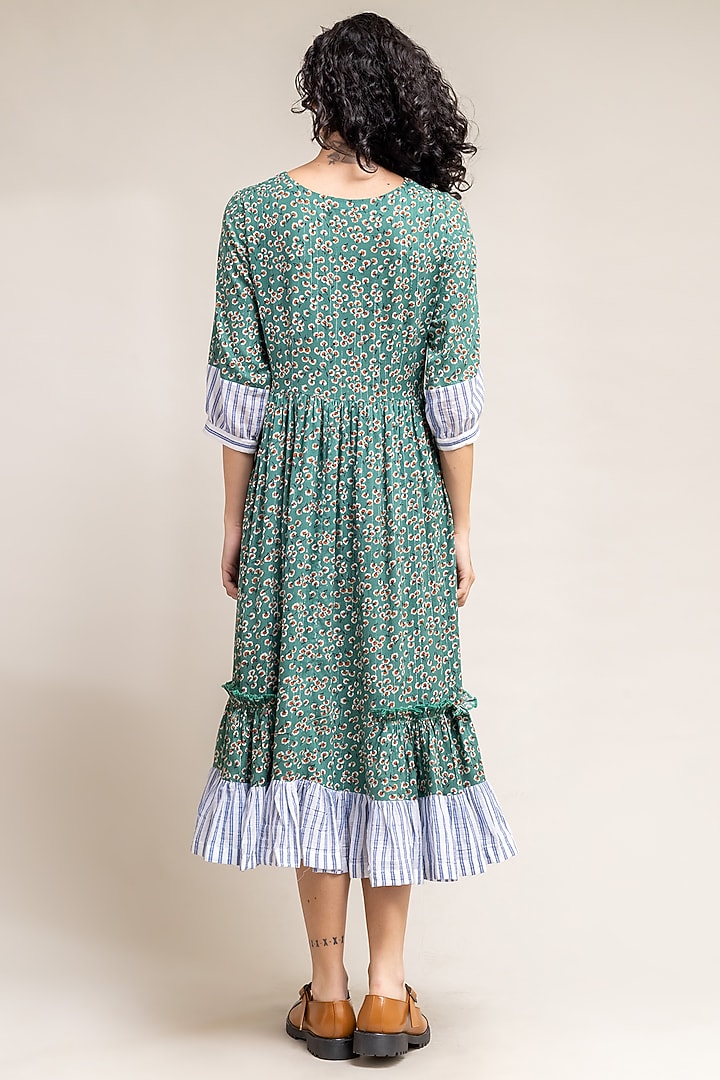 Green Printed Summer Dress by Doodlage at Pernia's Pop Up Shop