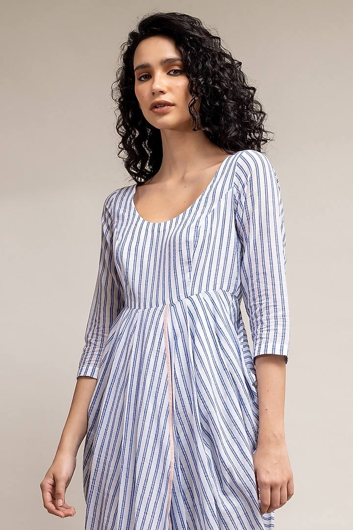 Blue Striped Summer Dress by Doodlage at Pernia's Pop Up Shop