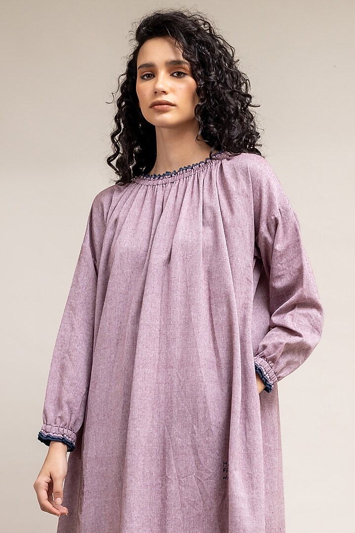 Lilac Handwoven Cotton Tunic by Doodlage at Pernia's Pop Up Shop