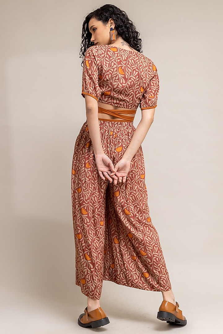 Rust Printed Wrap Top by Doodlage at Pernia's Pop Up Shop