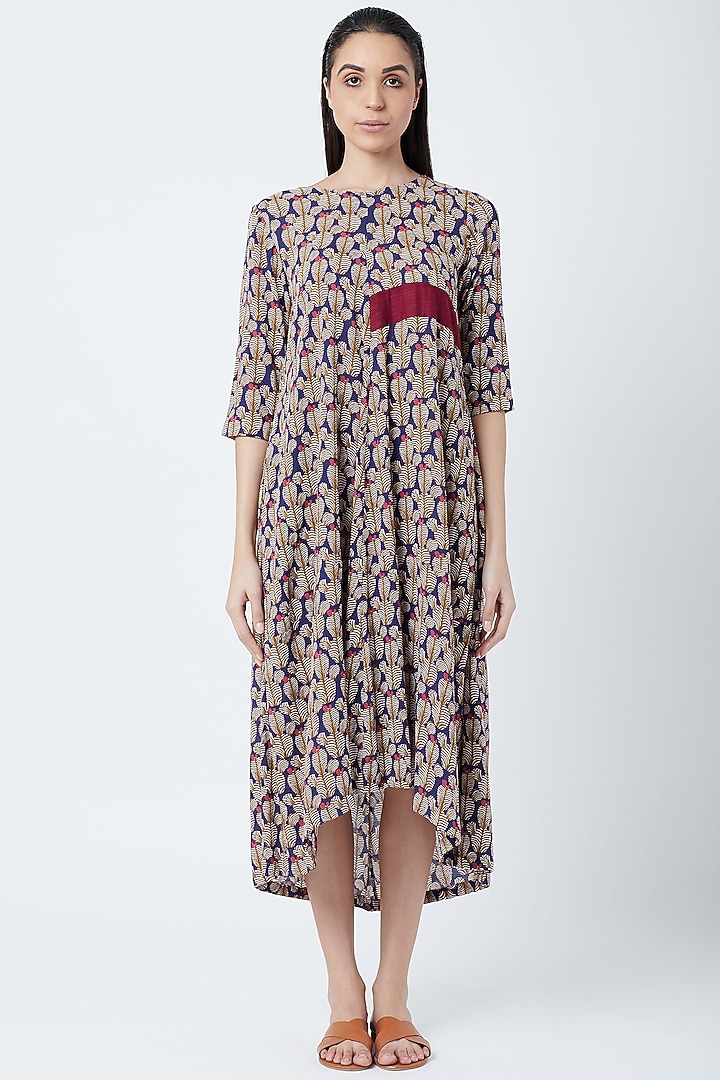 Multi Colored High-Low Flared Summer Dress by Doodlage at Pernia's Pop Up Shop