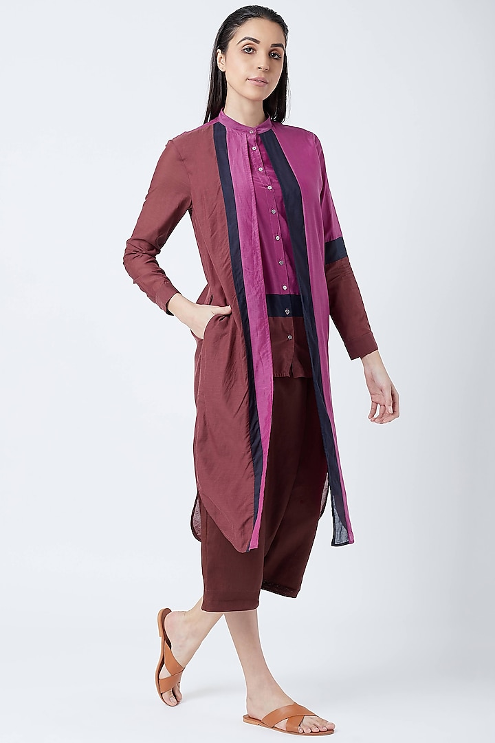 Multi Colored Cotton Silk Tunic by Doodlage