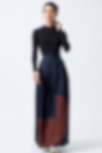 Multi-Colour Panelled & Side Pleated Skirt by Doodlage at Pernia's Pop Up Shop