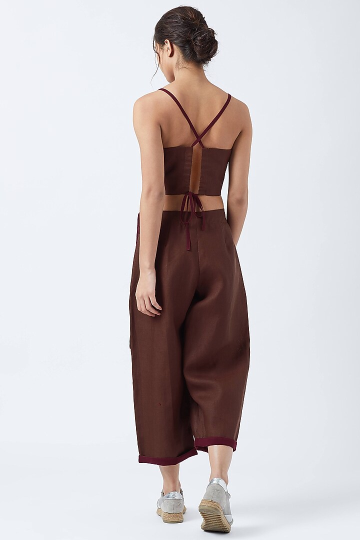 Brown Overlap Pants by Doodlage at Pernia's Pop Up Shop
