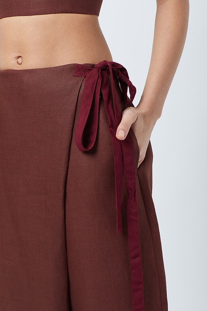 Brown Overlap Pants by Doodlage at Pernia's Pop Up Shop
