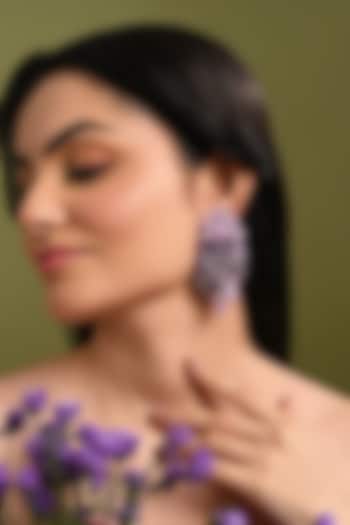 Gold Finish Lilac Quartz Dangler Earrings by House of D'oro at Pernia's Pop Up Shop