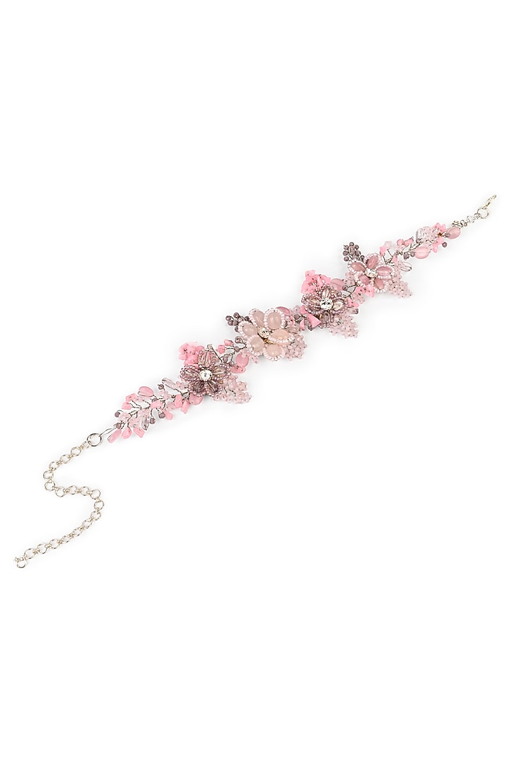 Gold Finish Pink & Lilac Stone Choker Necklace by House of D'oro at Pernia's Pop Up Shop