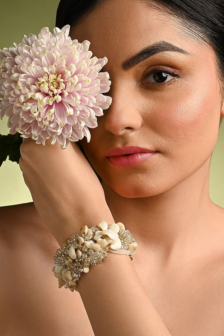 Gold Finish Quartz Bracelet by House of D'oro at Pernia's Pop Up Shop