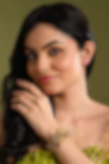 Gold Finish Quartz Floral Charm Bracelet by House of D'oro at Pernia's Pop Up Shop