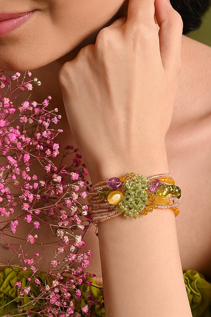 Gold Finish Multi-Colored Quartz Bracelet by House of D'oro at Pernia's Pop Up Shop