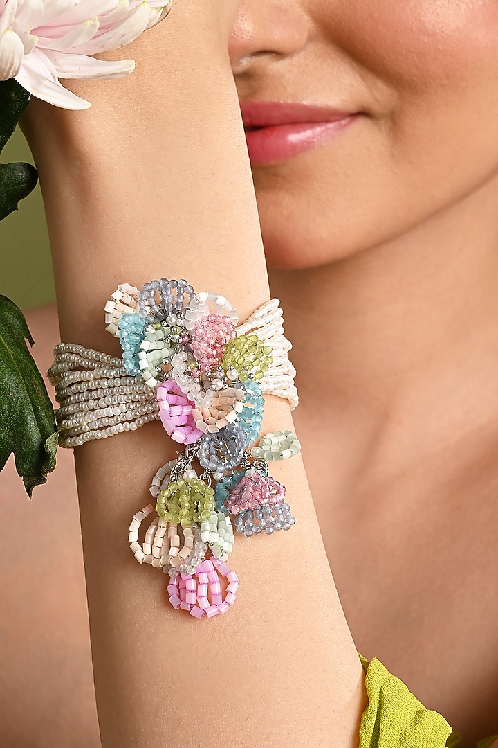 Gold Finish Multi-Colored Hydro Beaded Bracelet by House of D'oro at Pernia's Pop Up Shop