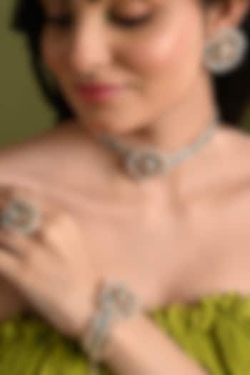 Gold Finish Multi-Colored Quartz Choker Necklace Set by House of D'oro at Pernia's Pop Up Shop