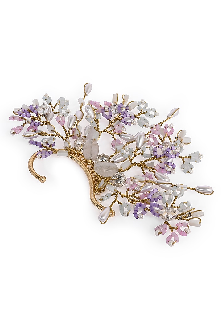 Gold Finish Multi-Colored Stone & Crystal Earcuff by House of D'oro at Pernia's Pop Up Shop