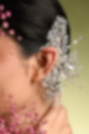 Gold Finish Silver Quartz & Crystal Ear Cuff by House of D'oro at Pernia's Pop Up Shop