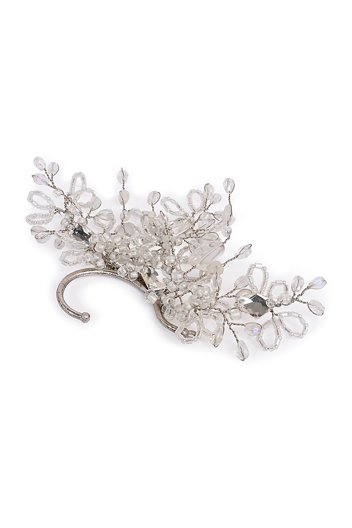 Gold Finish Silver Quartz & Crystal Ear Cuff by House of D'oro at Pernia's Pop Up Shop