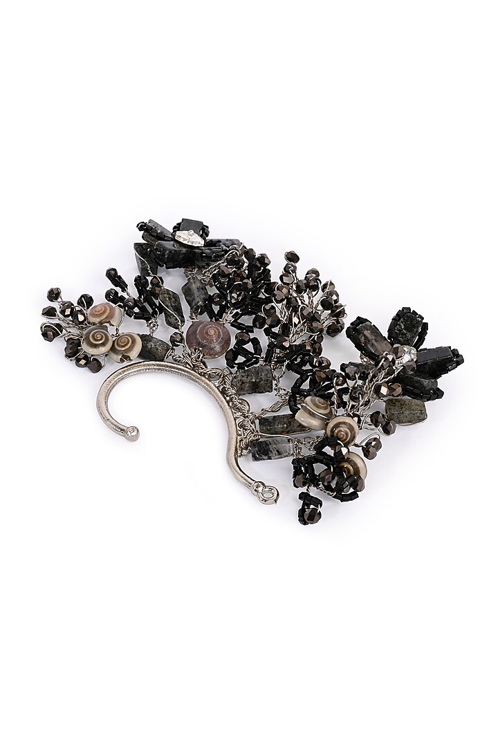 Gold Finish Black & Grey Quartz Earcuff by House of D'oro at Pernia's Pop Up Shop