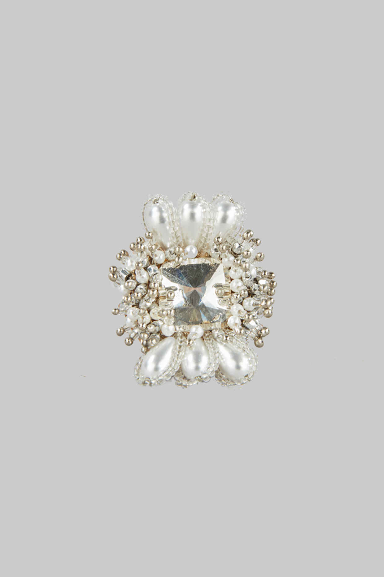 Gold Finish Pearls & Beaded Ring by House of D'oro