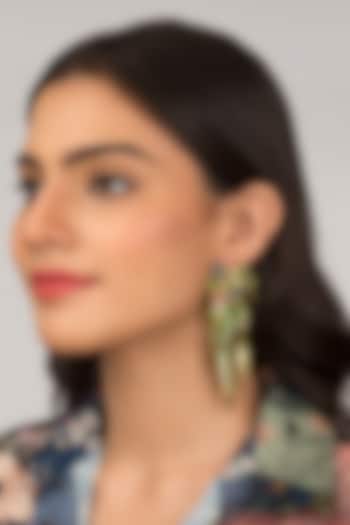 Gold Finish Multi-Colored Pearl Shell Dangler Earrings by House of D'oro at Pernia's Pop Up Shop