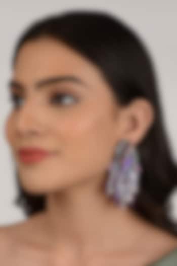 Gold Finish Multi-Colored Glass Crystals Dangler Earrings by House of D'oro at Pernia's Pop Up Shop