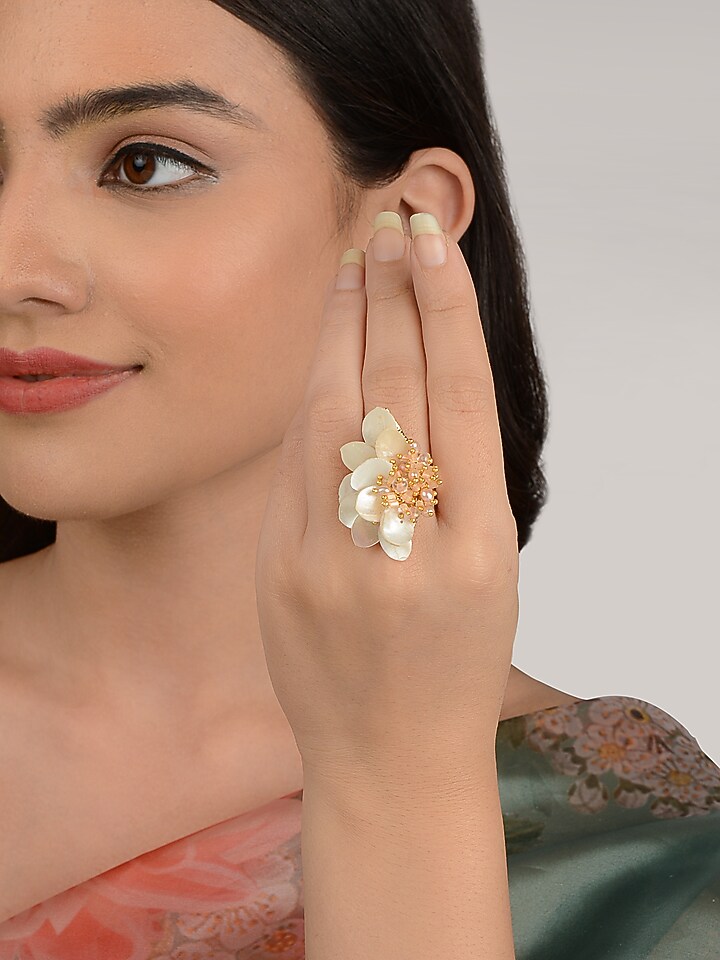 White Crystal Ring by House of D'oro at Pernia's Pop Up Shop