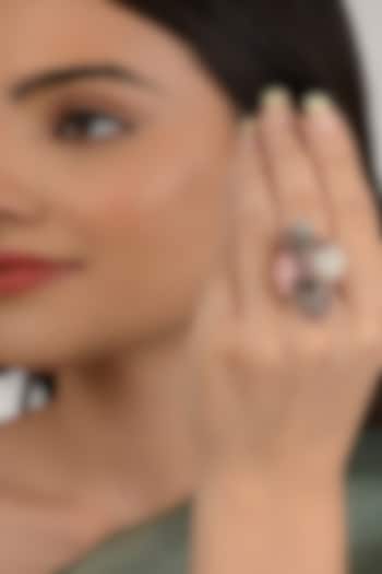 Pink Semi Precious Beaded Ring by House of D'oro at Pernia's Pop Up Shop