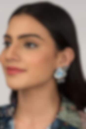 Turquoise Beaded Stud Earrings by House of D'oro at Pernia's Pop Up Shop