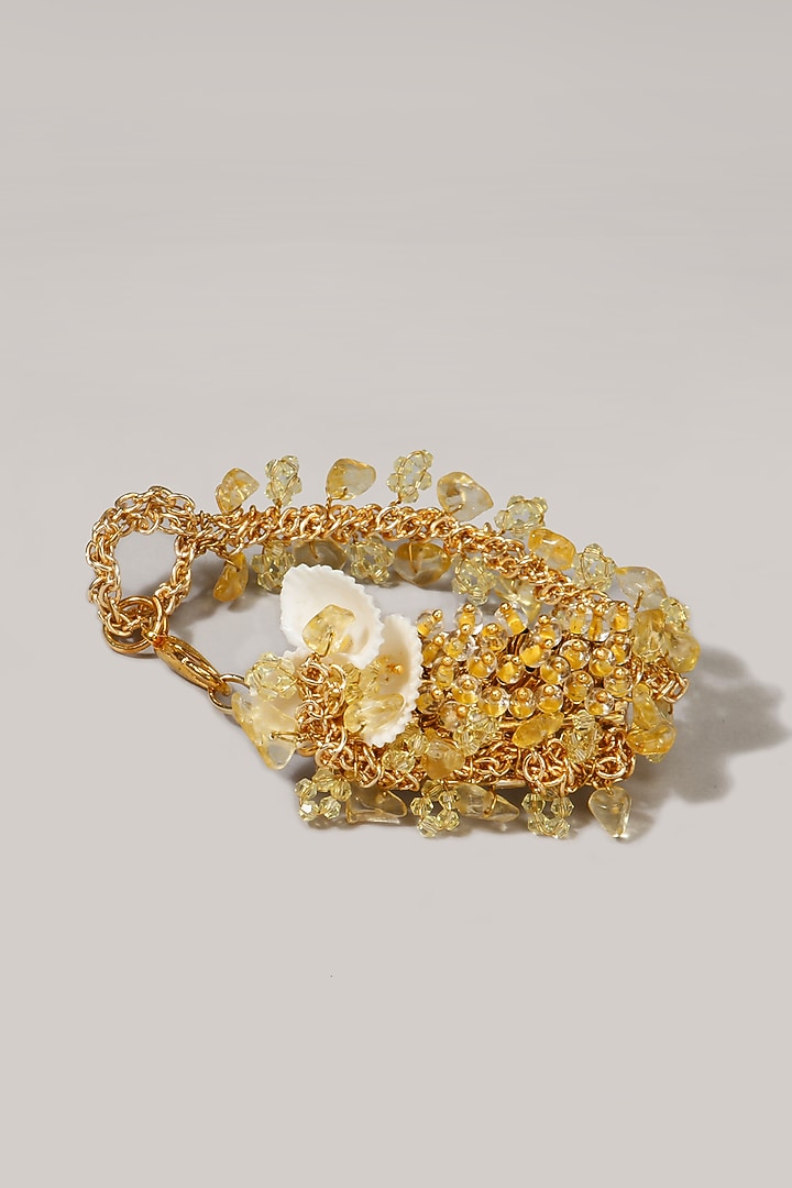 Gold Finish Shell Bracelet by House of D'oro at Pernia's Pop Up Shop