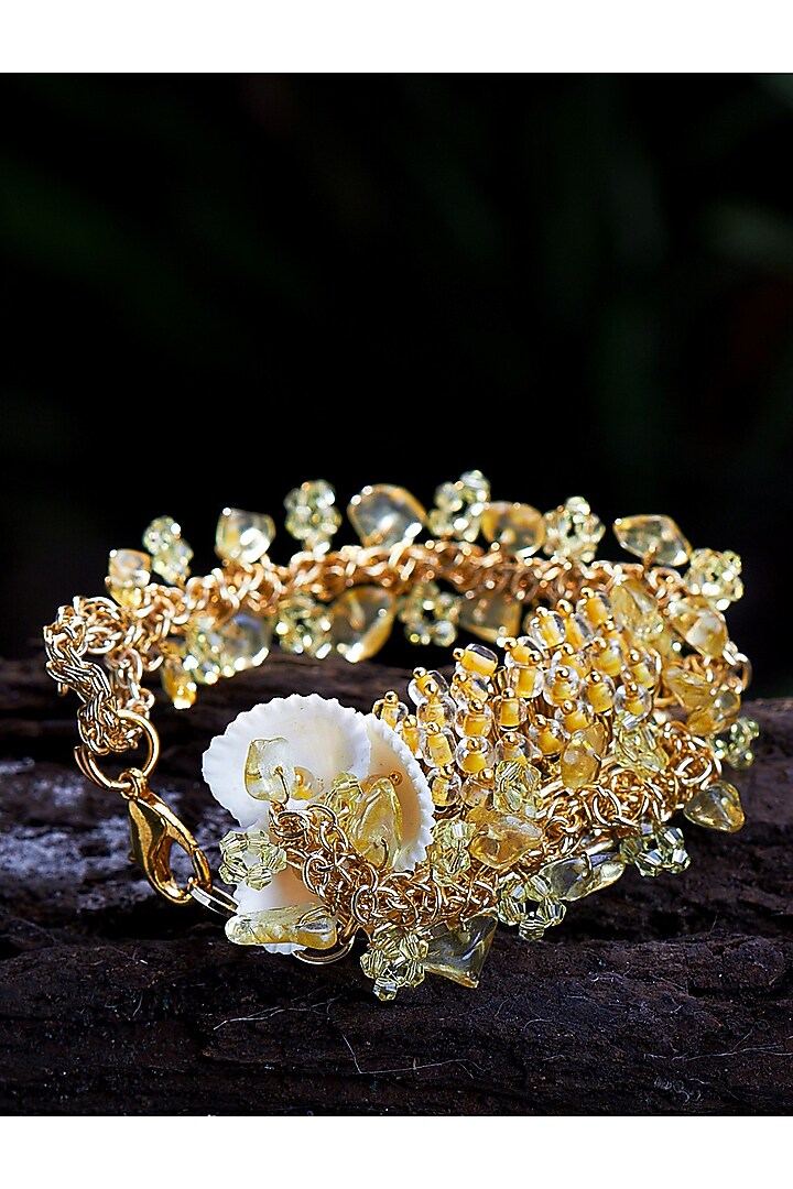 Gold Finish Shell Bracelet by House of D'oro at Pernia's Pop Up Shop