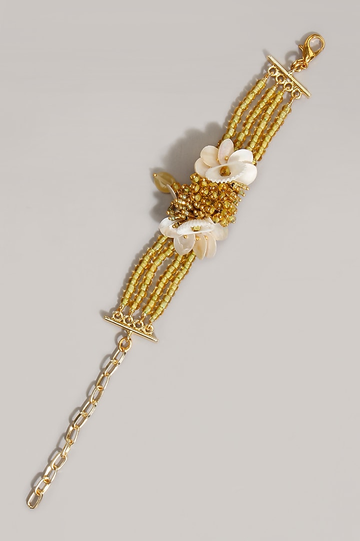 Gold Finish Crystal Bracelet by House of D'oro at Pernia's Pop Up Shop