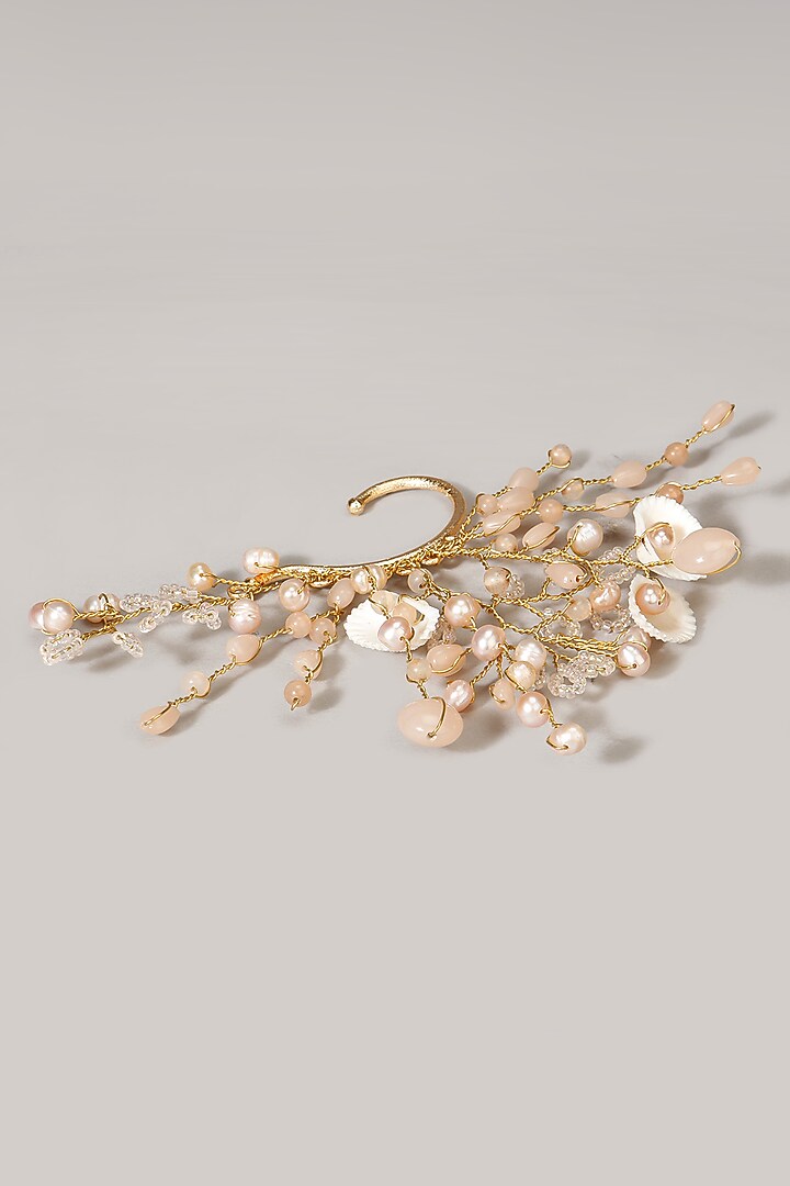 Gold Finish Lilac Stone Ear Cuff by House of D'oro at Pernia's Pop Up Shop