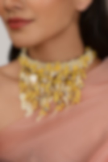 Yellow Shell Choker Necklace by House of D'oro at Pernia's Pop Up Shop