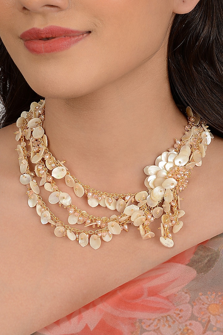 White Shell Necklace by House of D'oro