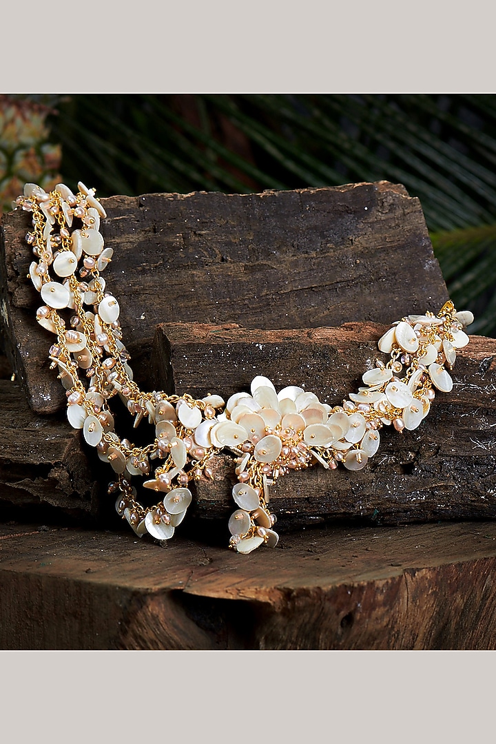 White Shell Necklace by House of D'oro at Pernia's Pop Up Shop