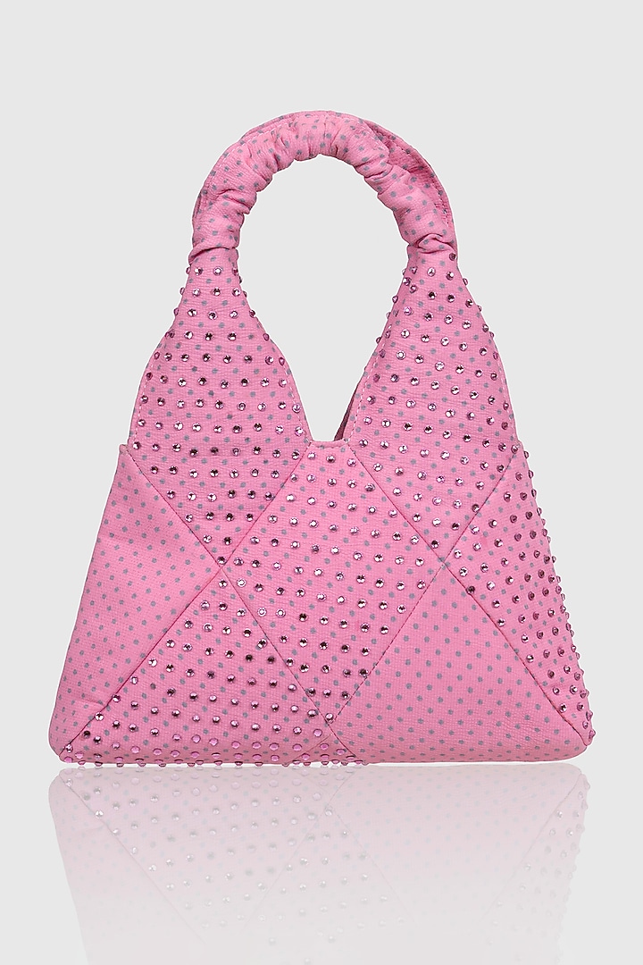 Pink Satin Glass Bead Embellished Barbie Wrist Bag by House of D'oro at Pernia's Pop Up Shop