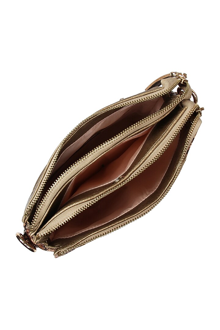 Brown Printed Crossbody Bag by House of D'oro at Pernia's Pop Up Shop