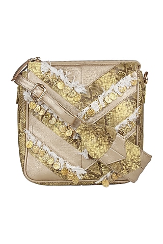Green Animal Printed Crossbody Bag by House of D'oro