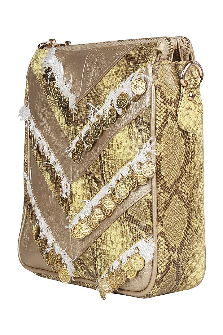 Green Animal Printed Crossbody Bag by House of D'oro at Pernia's Pop Up Shop