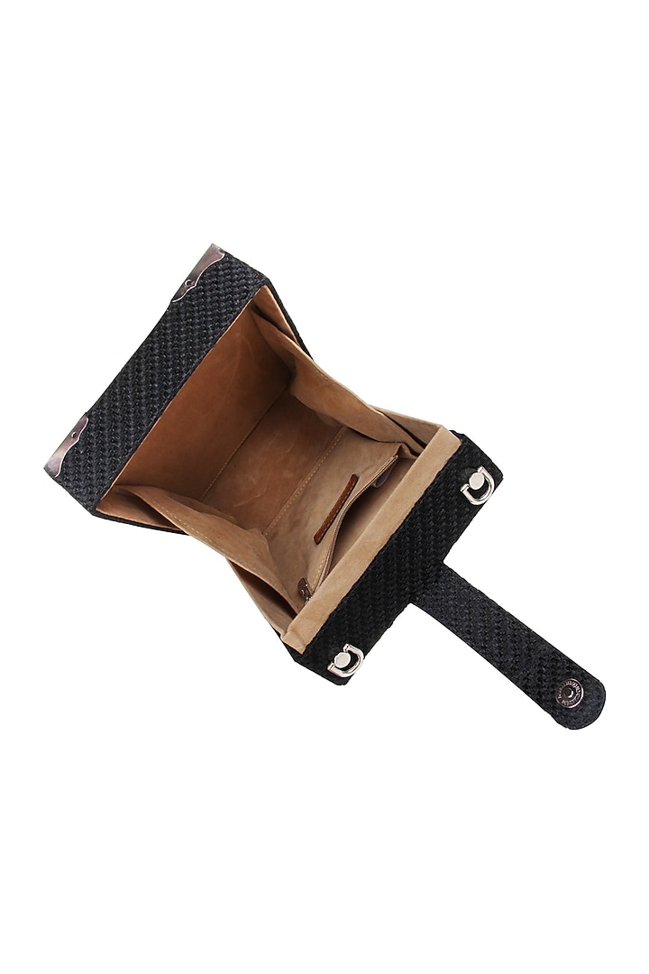 Black Box Style Crossbody Bag With Handmade Brooch by House of D'oro at Pernia's Pop Up Shop