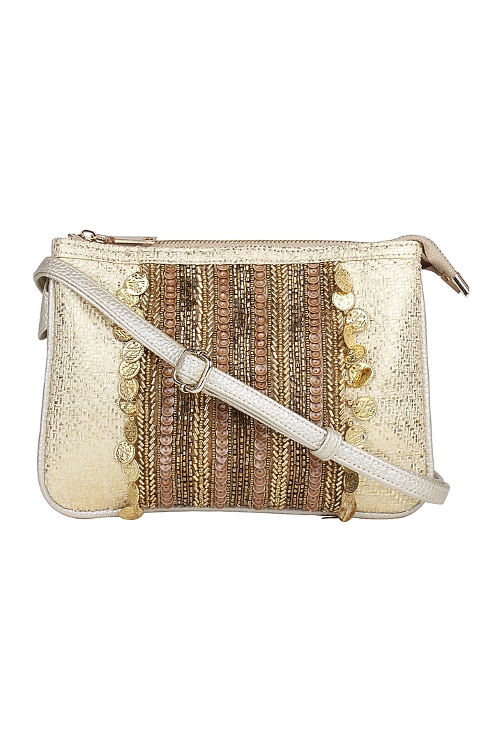 Silver Sequins Embellished Sling Bag by House of D'oro at Pernia's Pop Up Shop