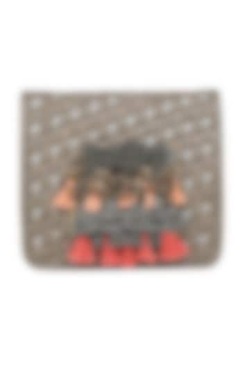 Grey Mini Crossbody Bag With Brooch Detailing by House of D'oro at Pernia's Pop Up Shop