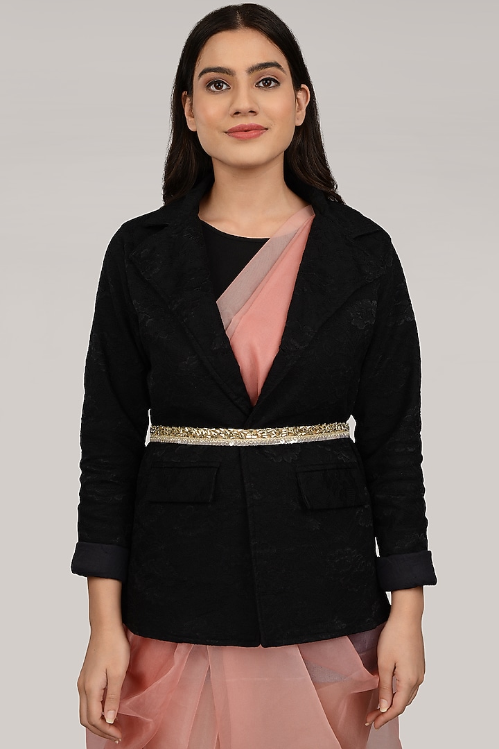 Gold Finish Metallic Beaded Waist Belt by House of D'oro at Pernia's Pop Up Shop