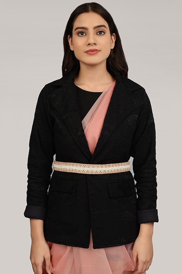 Gold Finish Peach Pearl Shell Waist Belt by House of D'oro at Pernia's Pop Up Shop