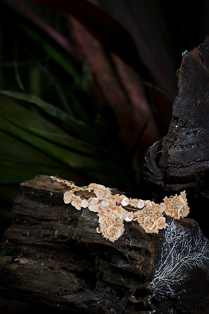 Gold Finish Crystal & Stone Bracelet by House of D'oro at Pernia's Pop Up Shop
